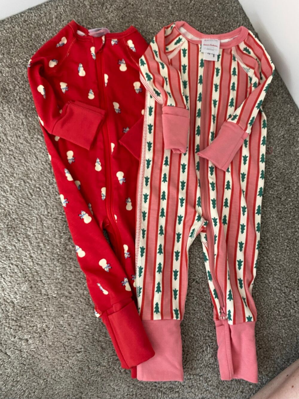 NWT Hanna Andersson Baby Christmas Pajamas 2 Pack 0-3M Double Zip